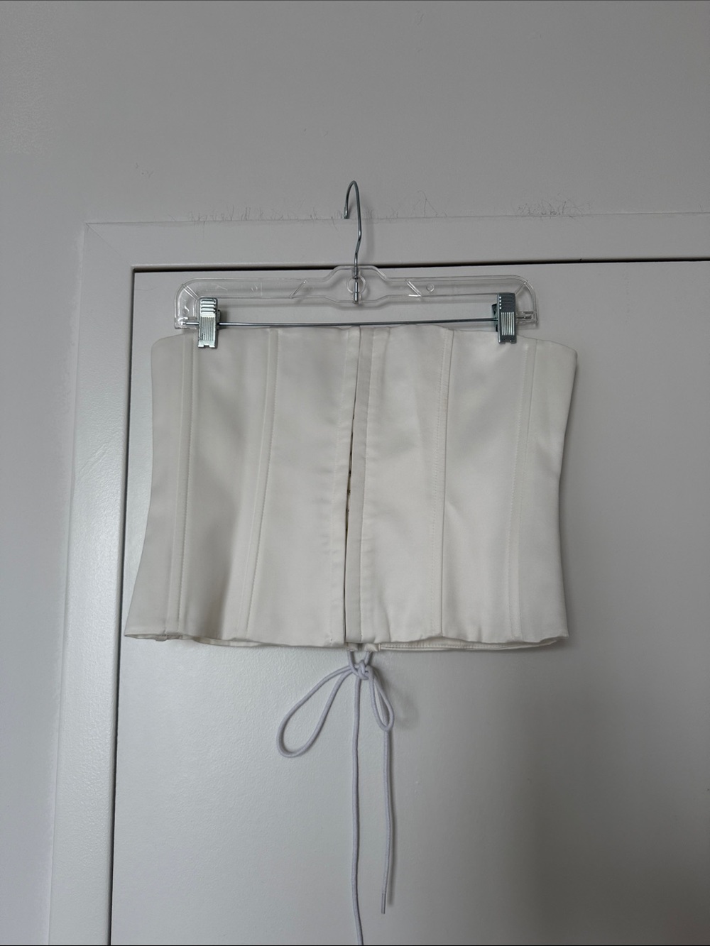 Guizio White Satin Corset